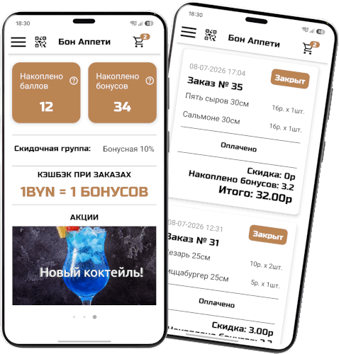 Накопления гостя и его история заказов
