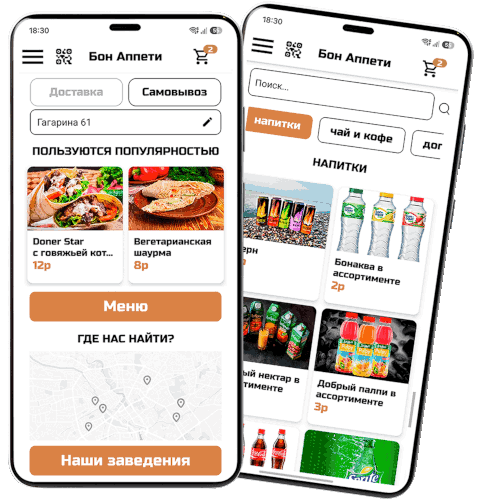 Описание основного меню и меню популярных блюд